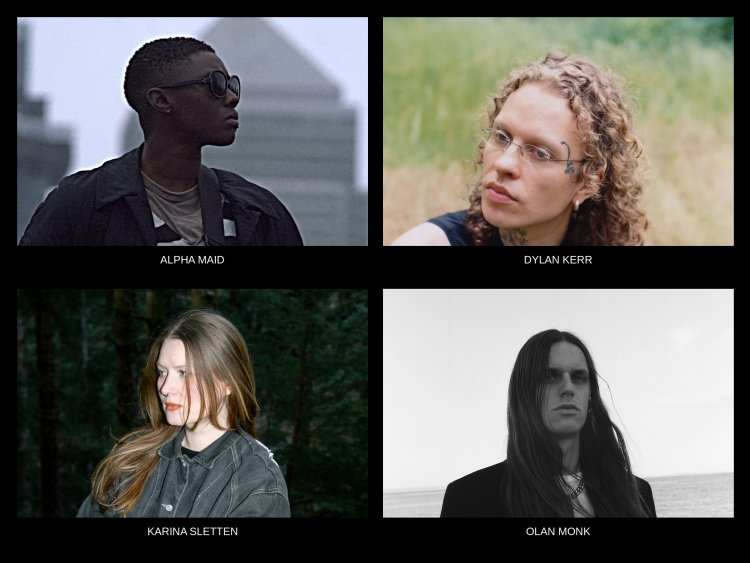 Portrettbilder av Alpha Maid, Dylan Kerr, Karina Sletten og Olan Monk (C.A.N.V.A.S.) &copy;Dylan Kerr © Cy Klock; Karina Sletten © Mila Elisabeth Larvoll; Olan Monk © Charlie Joe Doherty; Alpha Maid: press image, photographer not credited